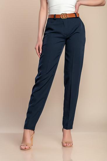 Elegáns nadrág hosszú, egyenes szárakkal, TORDINA, sötétkék