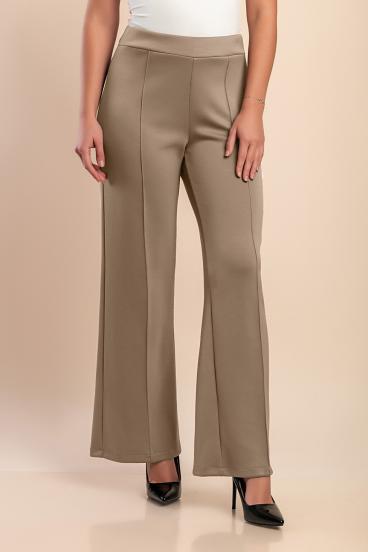 Meleg magas derekú nadrág, világosbarna